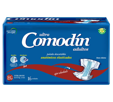 Pañales para adultos Comodín anatómico elastizado Extra Grande 5 x 16 (80  unidades)